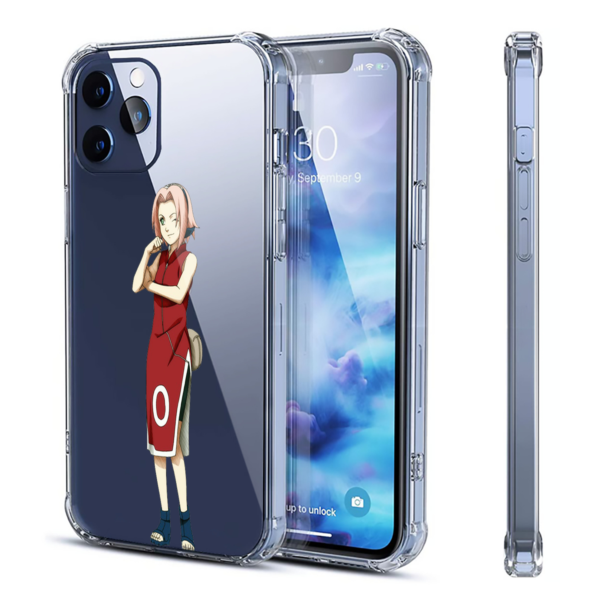 （画像用） NARUTO -ナルト- 春野サクラ Haruno Sakura 【iPhone 12シリーズ対応】透明スマホケース（クリアソフトケース）
